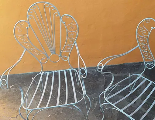 Sillas de jardín con pintura en polvo